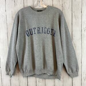VTG J. Riggers Sportswear Gray Graphic Outriggers Crew Neck Sweatshirt Size XL